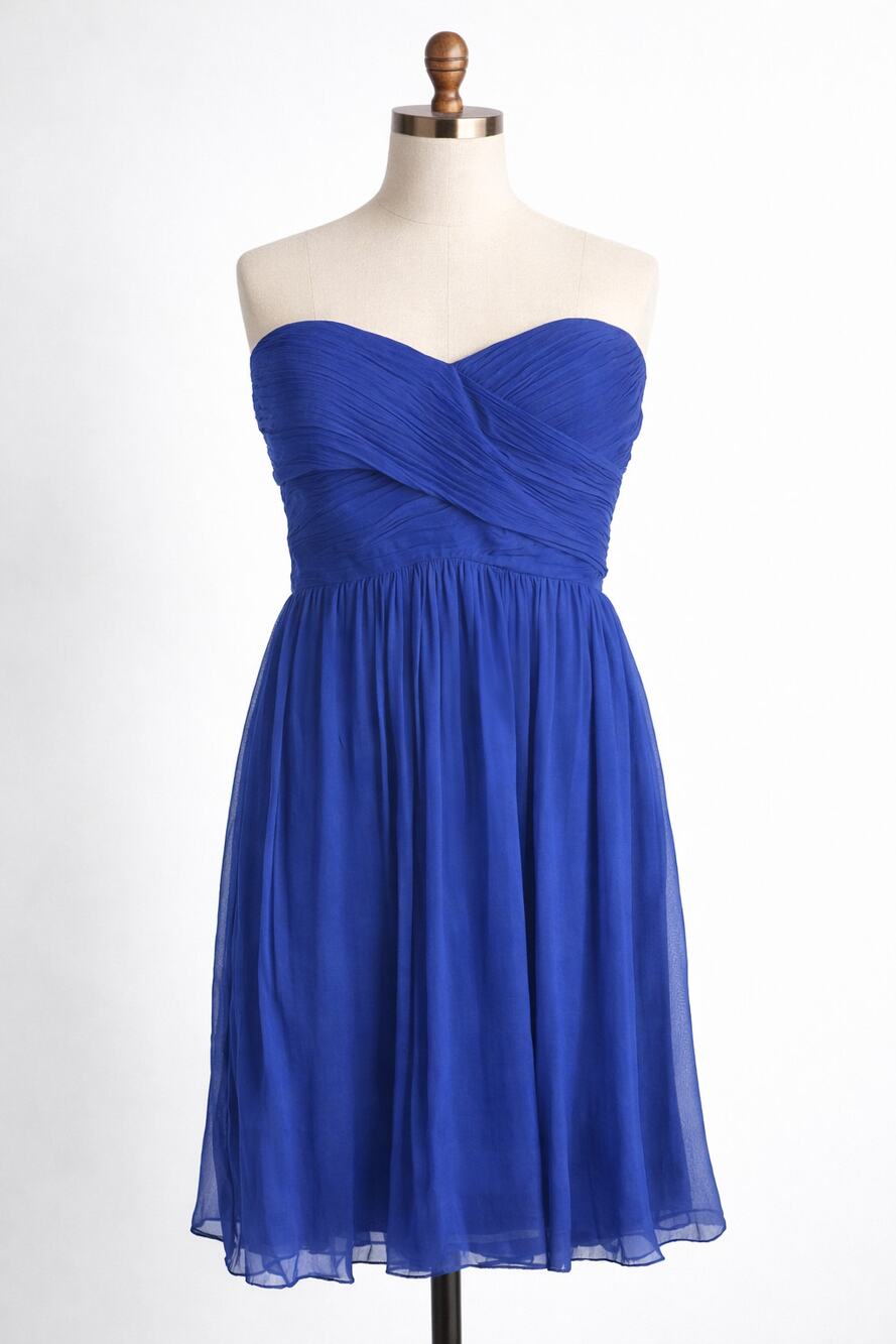 J. Crew | Blue Strapless Silk Dress 4 Royal Blue New!